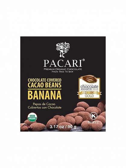 Pacari Какао бобы в органическом шоколаде с бананом 90 гр